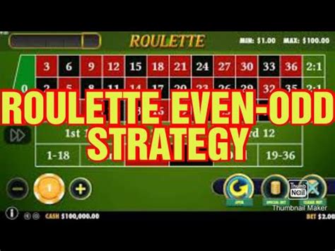  roulette even odd strategy